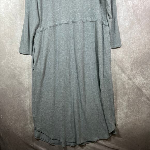 Soft Surroundings Sweater Maxi Dress Womens Size 1X Gray Cowl Neck Long Sleeve - Picture 6 of 13